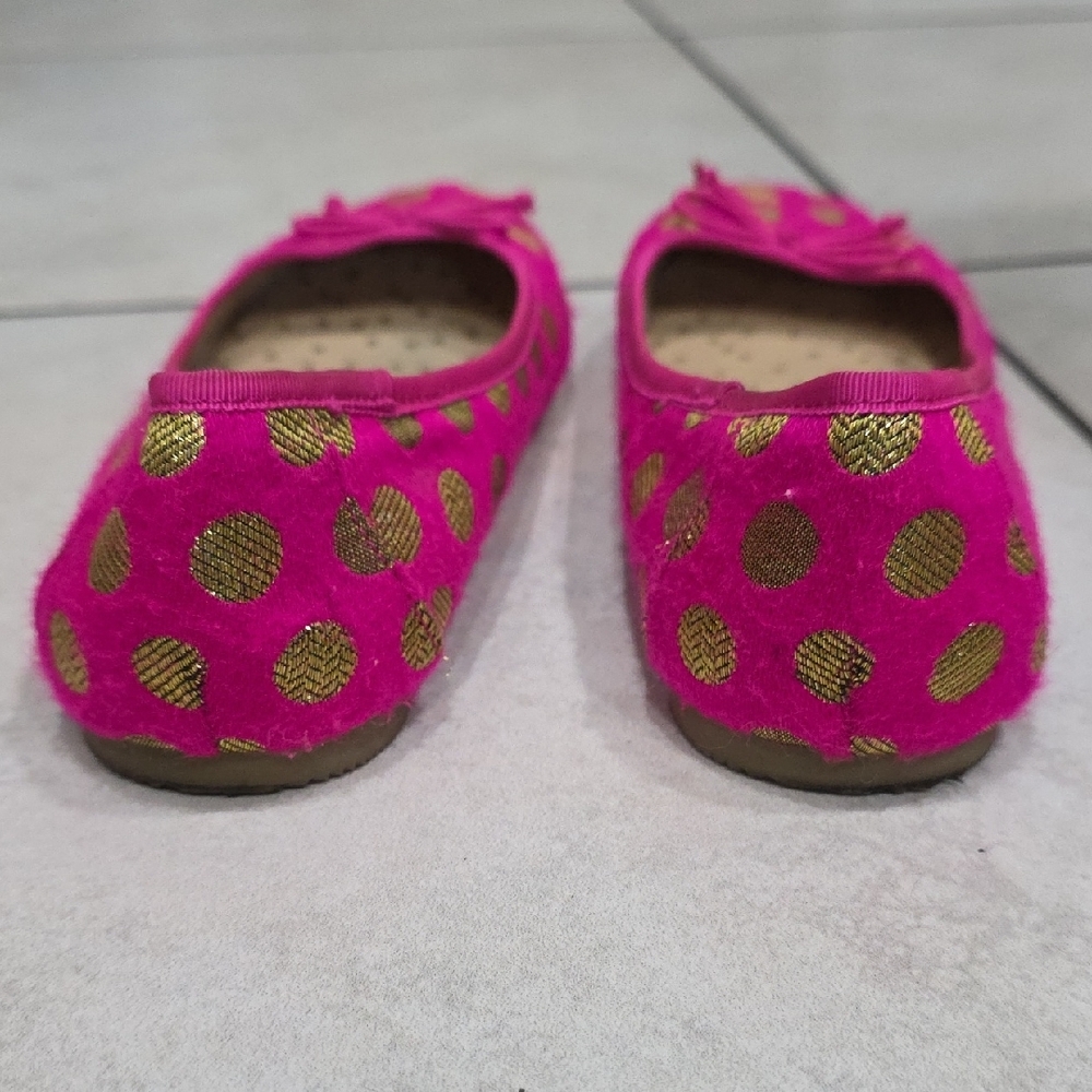 Cat & Jack Fuchsia and Gold Dot Ballet Flats - Picture 3 of 6
